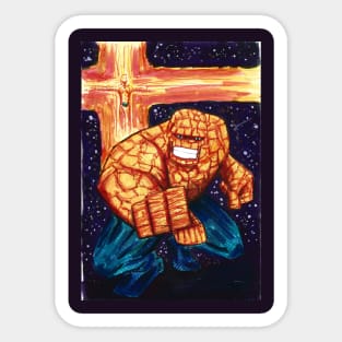 marvel one in two, the thing and human torch Sticker